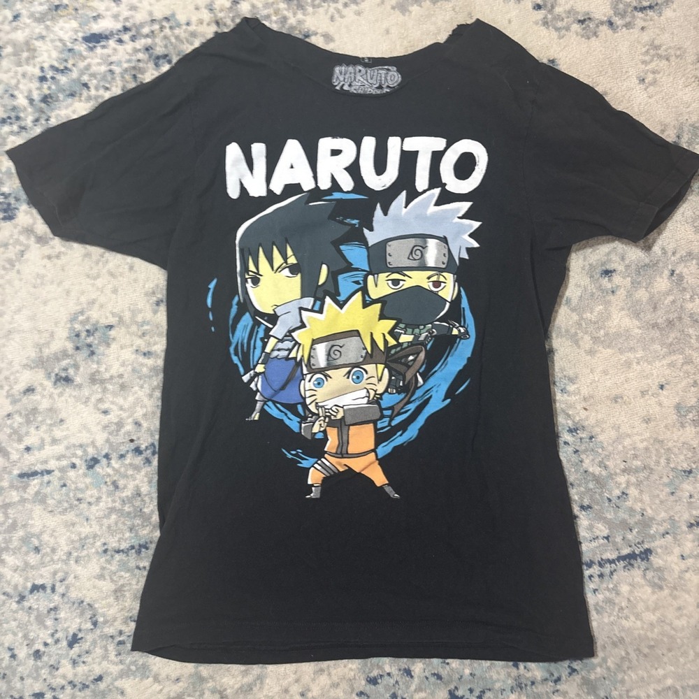 NARUTO Shippuden Ripple Junction Anime Black T-Shirt Men's Size Small